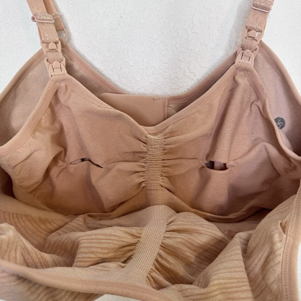KINDRED BRAVELY Sublime Nursing‎ Bra Large Beige Seamless Wirefree Comfort